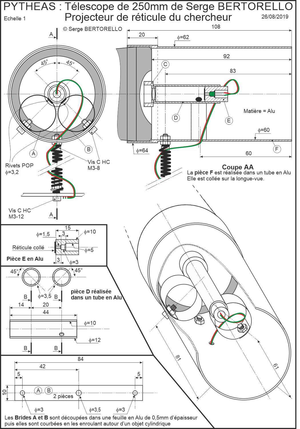 Projecteur de rticule du chercheur de Pythas
